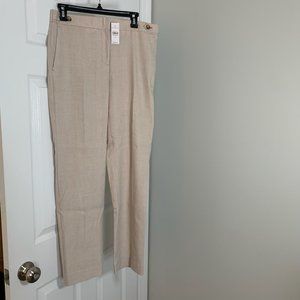 Ann Taylor Khaki The Straight Mid Rise Trouser | Size 6 Regular, Classic Length